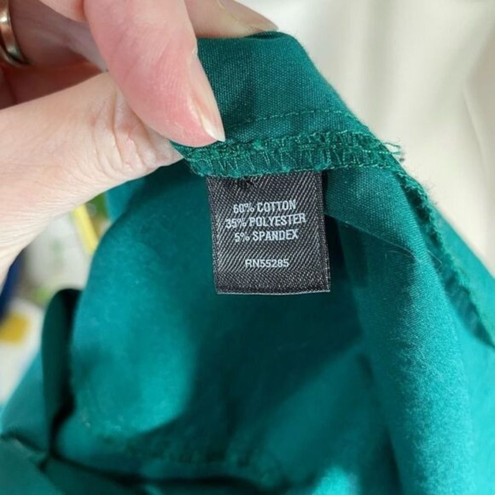y2k Express Design Studio Shirt Dress W/4 Teal Green 3/4 Sleeve Knee Ln - Picture 5 of 14